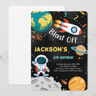 Cartes d'invitation d'anniversaire Space Boy