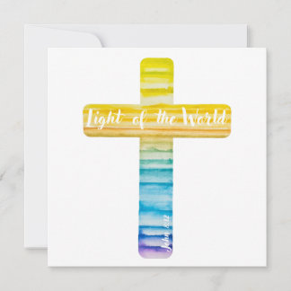 Cartes d'invitation de baptême à la croix aquarell