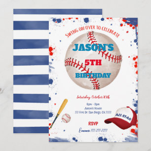 Cartes d'invitation de baseball 
