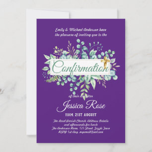 Cartes d'invitation de Confirmation au style Eucal