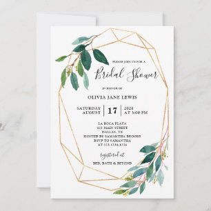 Cartes d'invitation de douche de mariée à la gouac