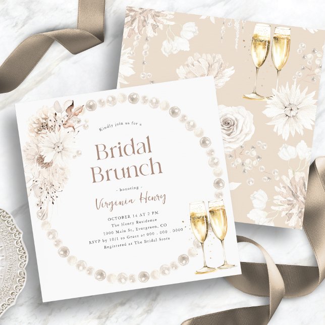Cartes d'invitation de douche de mariée Boho Brunc (Boho Brunch Bridal Shower Invitations
)