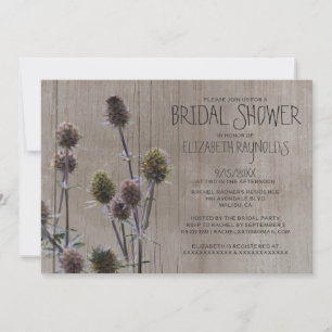 Cartes d'invitation de douche de mariée de chardon