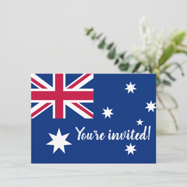 Cartes d'invitation de fête amusantes avec drapeau (Debout devant)