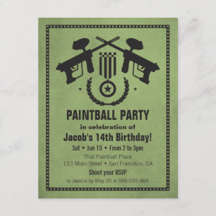 Cartes d'invitation de fête d'anniversaire à paint