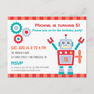 Cartes d'invitation de fête d'anniversaire de joue