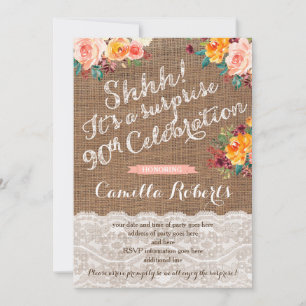 Cartes d'Invitation de fête d'anniversaire de la S