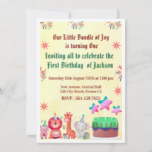 Cartes d'invitation de fête d'anniversaire Jungle