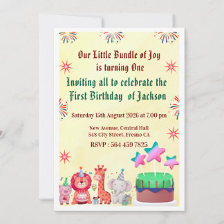 Cartes d'invitation de fête d'anniversaire Jungle