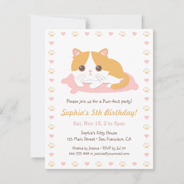 Cartes d'invitation de fête d'anniversaire sur le  (Devant)