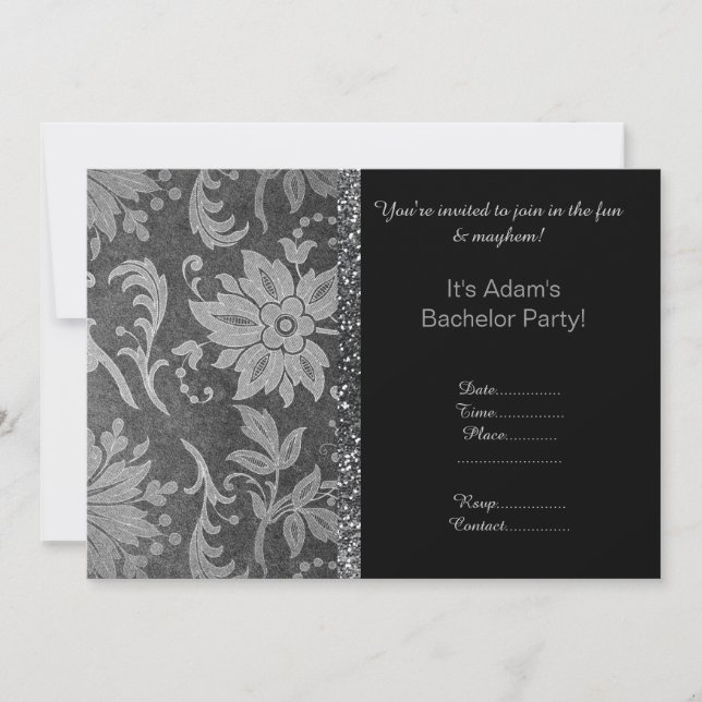 CARTES D'INVITATION DE FÊTE DE BACHELOR MODERNES P (Devant)