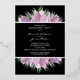 Cartes d'invitation de fête de fiançailles à aquar