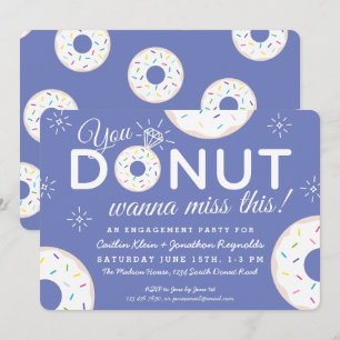 Cartes d'invitation de fête de fiançailles Donut M