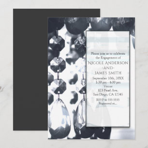 Cartes d'invitation de fête de fiançailles glamour