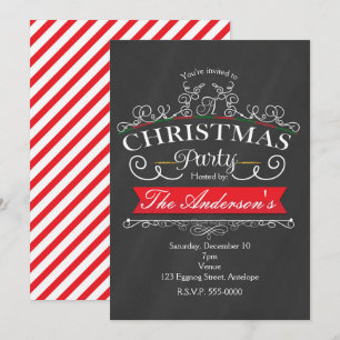 Cartes d'invitation de fête de Noël élégantes à la