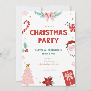Cartes d'invitation de fête de Noël pour enfants a