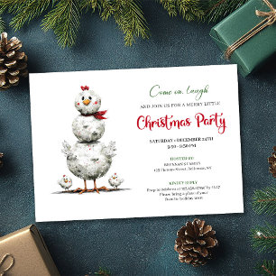 Cartes d'invitation de fête de vacances de poulets