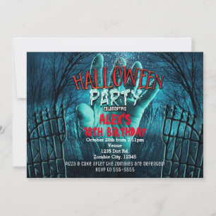 Cartes d'invitation de fête déguisée Halloween ave