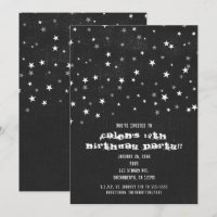 Cartes d'invitation de fête grunge étoilée en deni