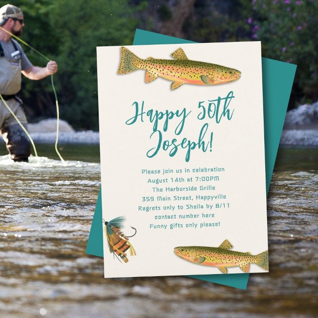 Cartes d'invitation de fête sur le thème de la pêc (Créateur téléchargé)