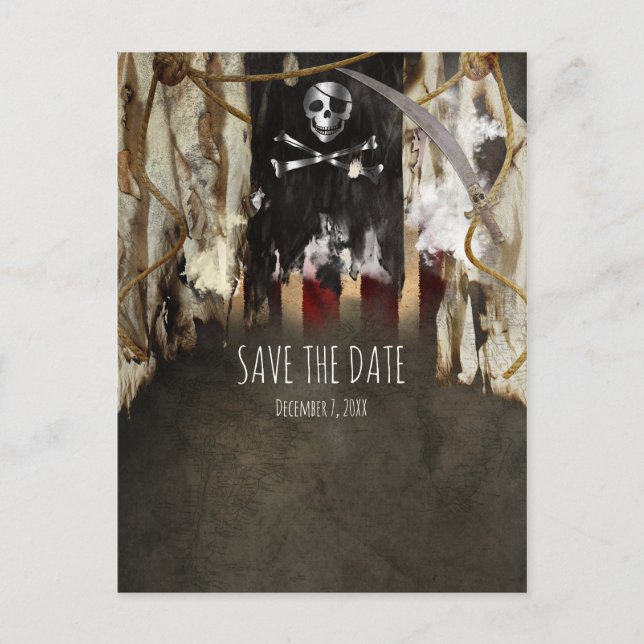 Cartes d'invitation de fête sur le thème des pirat (Devant)
