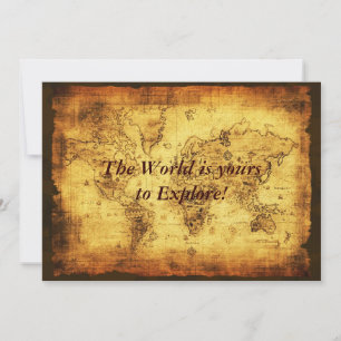 Cartes d'invitation de la carte de l'ancien monde