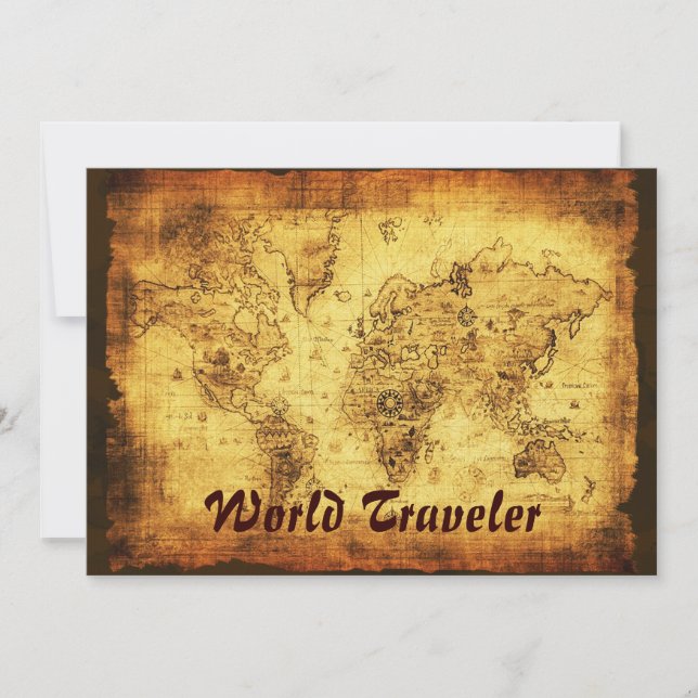Cartes d'invitation de la carte de l'ancien monde (Devant)