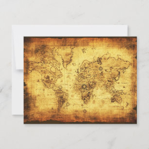 Cartes d'invitation de la carte de l'ancien monde