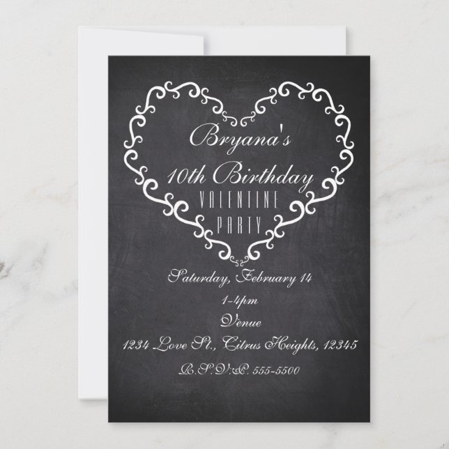 Cartes d'invitation de la Saint-Valentin en forme  (Devant)