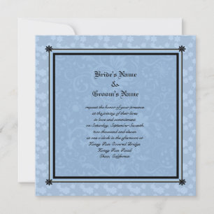 Cartes d'invitation de mariage à fleurs bleues par