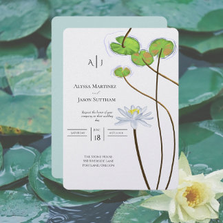 Cartes d'invitation de mariage à la fleur de lotus