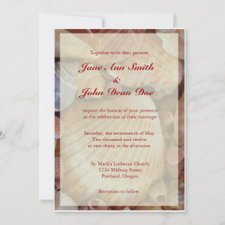 Cartes d'invitation de mariage à la plage : Coquil