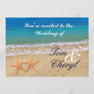 Cartes d'invitation de mariage à la plage océaniqu