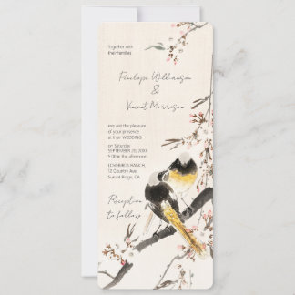 Cartes d'invitation de mariage - Amour Oiseaux Art