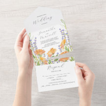 Cartes d'invitation de mariage aquarelle fleurs sa