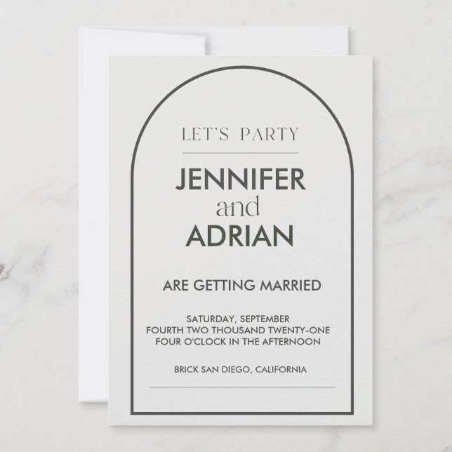 Cartes d'invitation de mariage Arch (Dos)