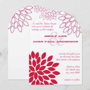 Cartes d'invitation de mariage au chrysanthème flo