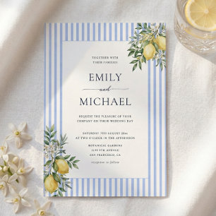 Cartes d'invitation de mariage aux citrons à rayur