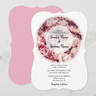 Cartes d'invitation de mariage aux élégantes pivoi