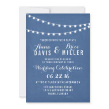 Cartes d'invitation de mariage aux guirlandes lumi