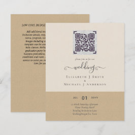 Cartes d'invitation de mariage avec code QR à scan