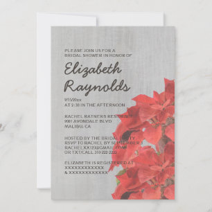 Cartes d'invitation de mariage avec des poinsettia