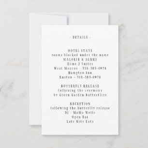 Cartes d'invitation de mariage avec papillons