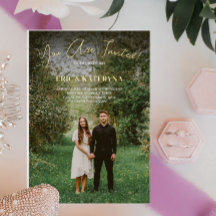Cartes d'invitation de mariage avec photo et accen