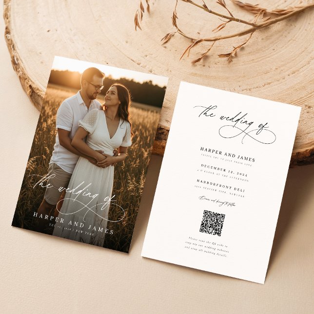 Cartes d'invitation de mariage avec QR Code et pho (Créateur téléchargé)
