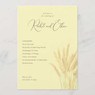 Cartes d'invitation de mariage Blé Beige Sérénité