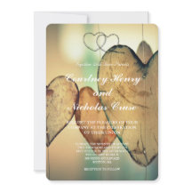 Cartes d'invitation de mariage Bokeh Hearts