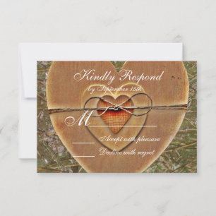 Cartes d'invitation de mariage camouflage à coeur 