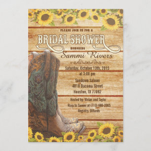 Cartes d'invitation de mariage champêtre avec des 