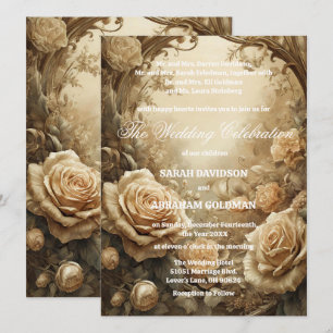 Cartes d'invitation de mariage classiques pour par